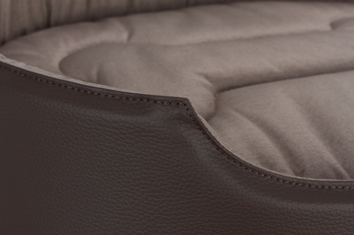 Owalne legowisko kojec dla psa Welsti ciemny szary srebrne kości i łapki M 58x47 antypoślizgowy