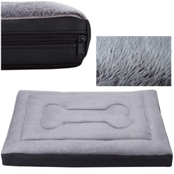 Legowisko materac dla psa Welsti ciemny szary srebrne kości i łapki XL 130x90 wigofil