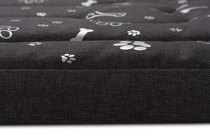 Legowisko materac dla psa Welsti ciemny szary srebrne kości i łapki L 100x70 wigofil