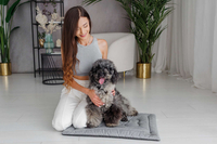 Legowisko mata dla psa Welsti szary melanż len kość M 70x50 wigofil