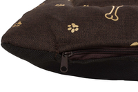 Legowisko poducha dla psa Welsti brązowy złote kości i łapki L 100x70 antypoślizgowa