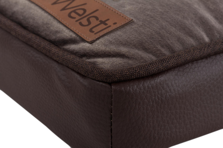 Legowisko materac dla psa Welsti ciemny szary srebrne kości i łapki XL 130x90 antypoślizgowy