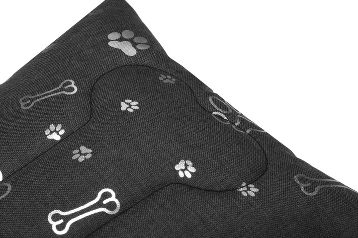 Poduszka dla psa EcoHomeGarden ciemna szara piesek z kością kodura 30x30