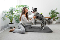 Legowisko materac dla psa Welsti ciemny szary gładki kość L 100x70 wigofil