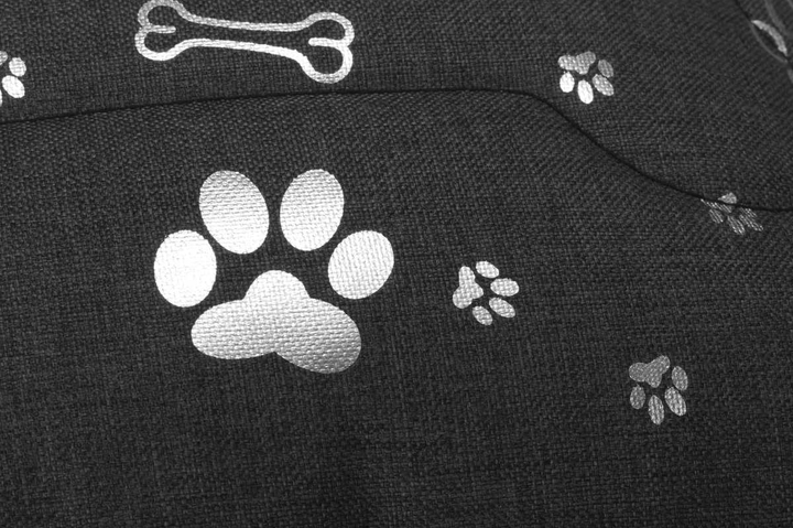 Poduszka dla psa EcoHomeGarden ciemna szara piesek z kością kodura 30x30