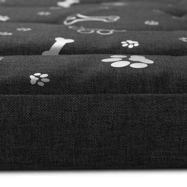 Legowisko materac dla psa Welsti ciemny szary srebrne kości i łapki M 70x50 wigofil