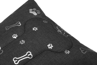 Poduszka dla psa EcoHomeGarden ciemna szara piesek z kością kodura 30x30