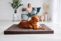 Legowisko materac dla psa Welsti ciemny szary srebrne kości i łapki XL 130x90 antypoślizgowy