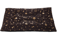 Legowisko mata dla psa Welsti brązowa złote kości i łapki XL 130x90 antypoślizgowa