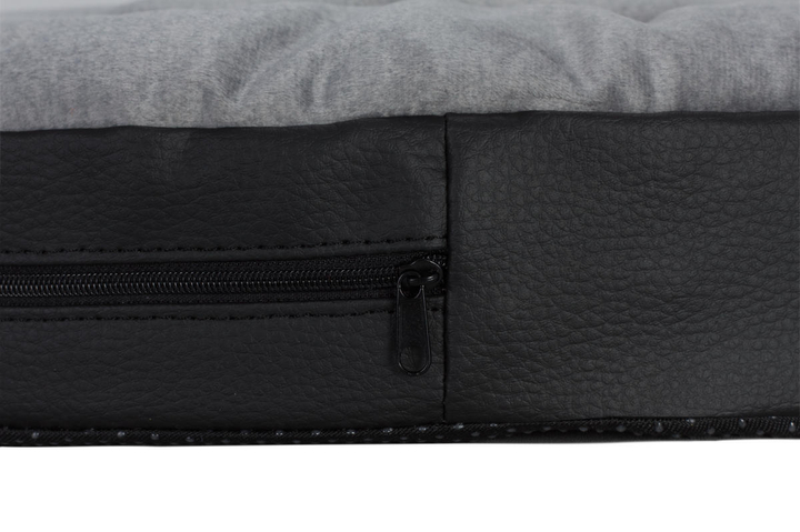 Owalne legowisko kojec dla psa Welsti ciemny szary srebrne kości i łapki M 58x47 antypoślizgowy