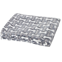 Kocyk dla psa Welsti w białe i szare kosteczki L 100x70