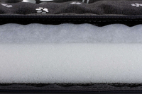 Owalne legowisko kojec dla psa Welsti ciemny szary srebrne kości i łapki XL 80x67 wigofil