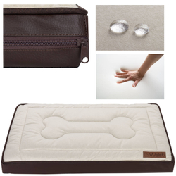 Legowisko materac dla psa Welsti ciemny szary srebrne kości i łapki L 100x70 antypoślizgowy