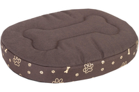 Owalne legowisko kojec dla psa Welsti ciemny szary srebrne kości i łapki M 58x47 wigofil