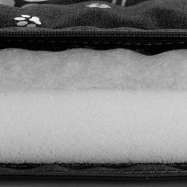 Legowisko materac dla psa Welsti ciemny szary srebrne kości i łapki M 70x50 wigofil