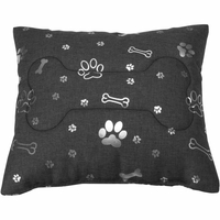 Poduszka dla psa EcoHomeGarden ciemna szara piesek z kością kodura 30x30