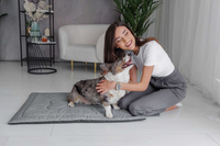 Legowisko mata dla psa Welsti szary melanż len kość L 100x70 wigofil