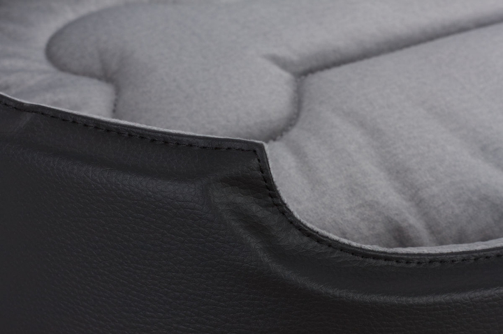 Owalne legowisko kojec dla psa Welsti ciemny szary srebrne kości i łapki M 58x47 antypoślizgowy