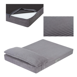 Legowisko materac dla psa Welsti ciemny szary gładki kość M 70x50 wigofil