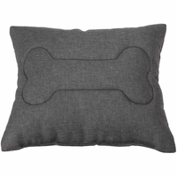 Poduszka dla psa EcoHomeGarden ciemna szara piesek z kością kodura 30x30