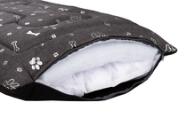 Legowisko poducha dla psa Welsti ciemny szary srebrne kości i łapki M 70x50 wigofil