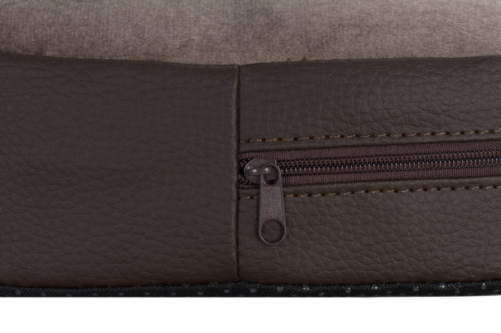 Owalne legowisko kojec dla psa Welsti ciemny szary srebrne kości i łapki L 68x55 antypoślizgowy