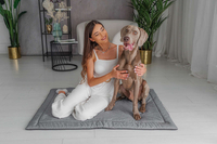 Legowisko mata dla psa Welsti szary melanż len kość XL 130x90 wigofil