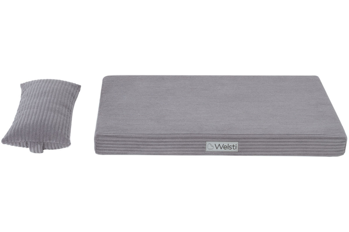 Legowisko materac dla psa Welsti ciemny szary gładki kość M 70x50 wigofil