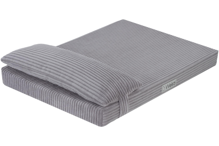 Legowisko materac dla psa Welsti ciemny szary gładki kość M 70x50 wigofil