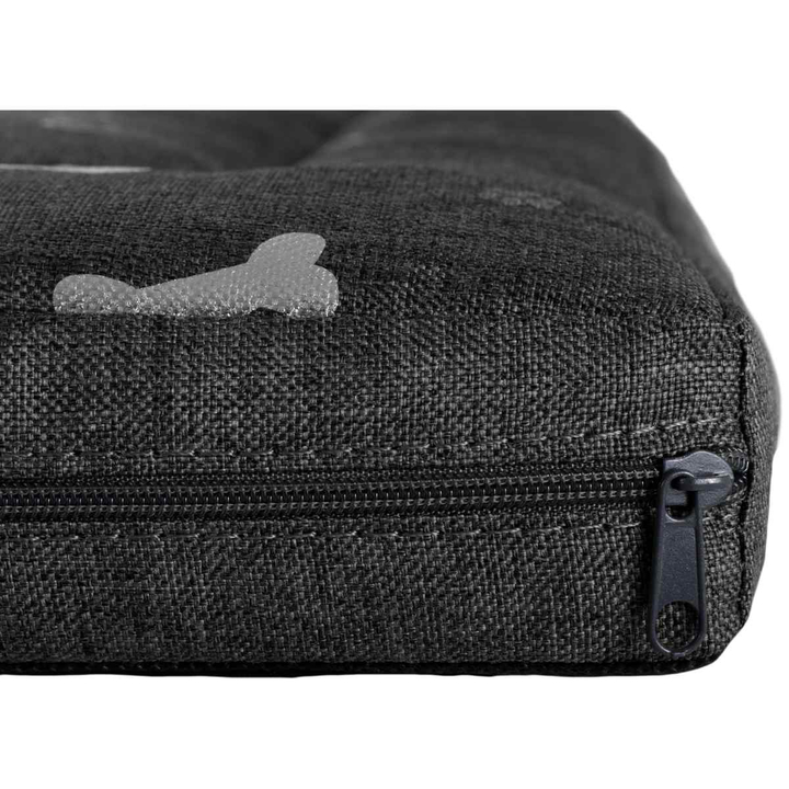 Legowisko materac dla psa Welsti ciemny szary srebrne kości i łapki M 70x50 wigofil