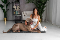 Legowisko mata dla psa Welsti ciemna szara srebrne kości i łapki XL 130x90 wigofil