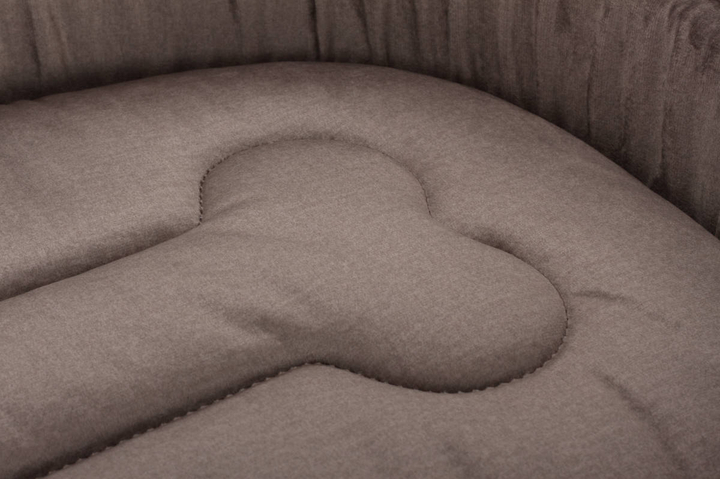 Owalne legowisko kojec dla psa Welsti ciemny szary srebrne kości i łapki L 68x55 antypoślizgowy