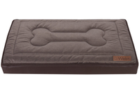 Legowisko materac dla psa Welsti ciemny szary srebrne kości i łapki XL 130x90 antypoślizgowy