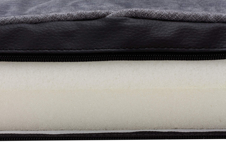 Legowisko materac dla psa Welsti ciemny szary srebrne kości i łapki XL 130x90 antypoślizgowy