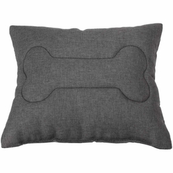 Poduszka dla psa EcoHomeGarden ciemna szara piesek z kością kodura 30x30