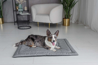 Legowisko mata dla psa Welsti szary melanż len kość L 100x70 antypoślizgowa