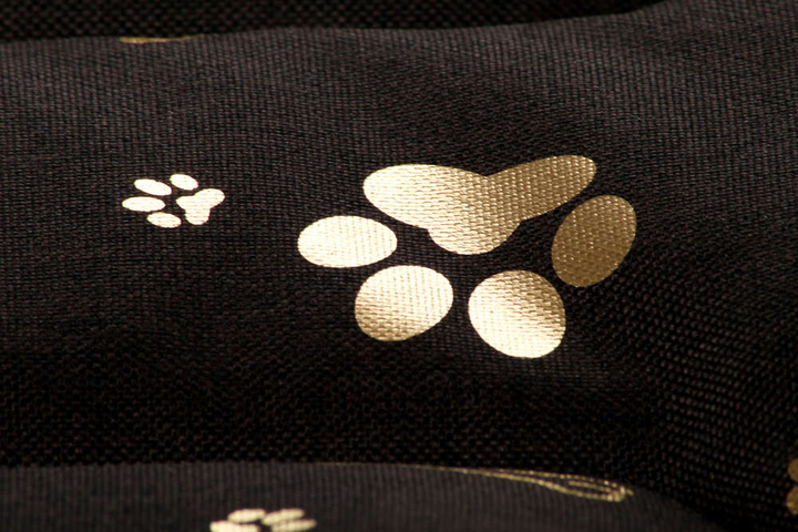 Legowisko mata dla psa Welsti brązowa złote kości i łapki L 100x70 wigofil